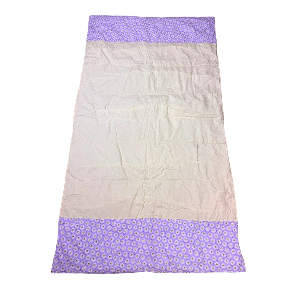 Handmade Purple Daisy Floral Quilted Blanket Throw 41x70 Cottagecore Farmhouse - Picture 5 of 7